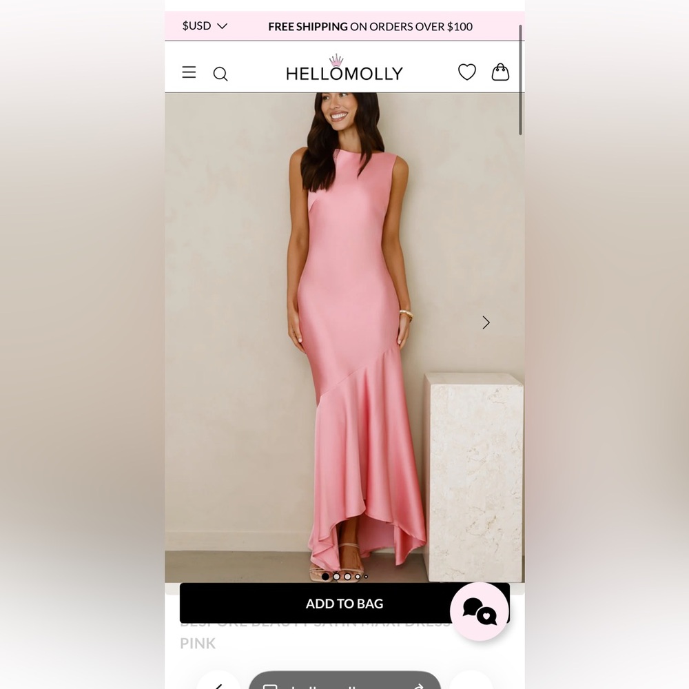 Hello Molly Blush Pink High-Low Mermaid Dress